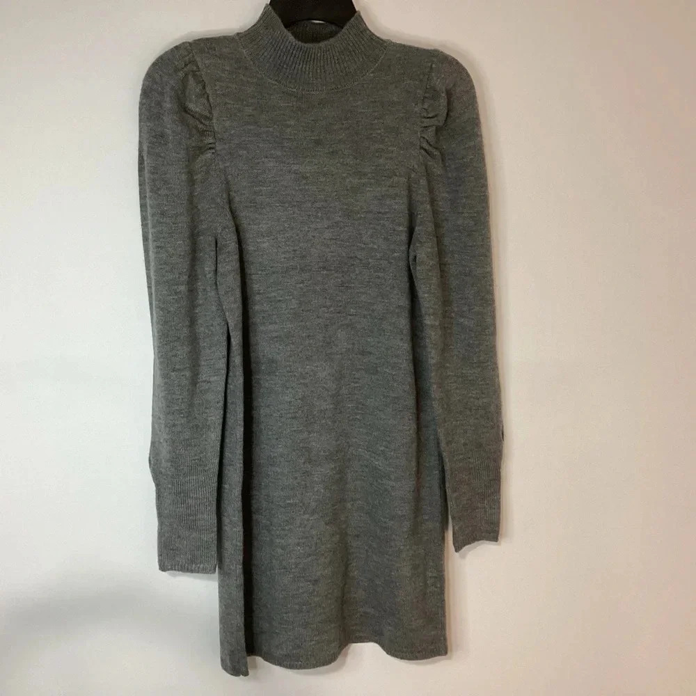 WAYF Lola Puff Sleeve Sweater Dress XS NEW